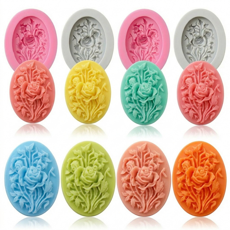 Soap Making Items - 4 силиконовые формы в форме цветка,