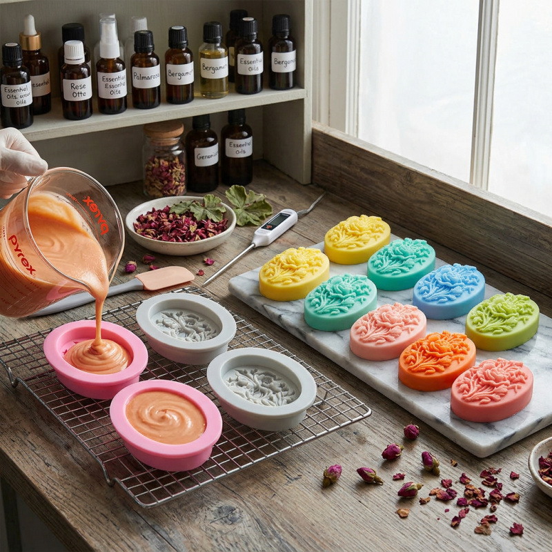 4 силиконовые формы в форме цв – обзор и цена Soap Making Items